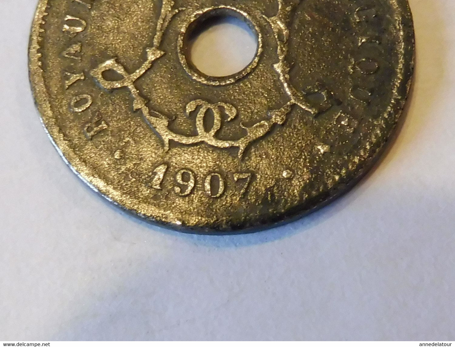 Pièce De Monnaie Année 1907  (Belgique) - 5 Cent