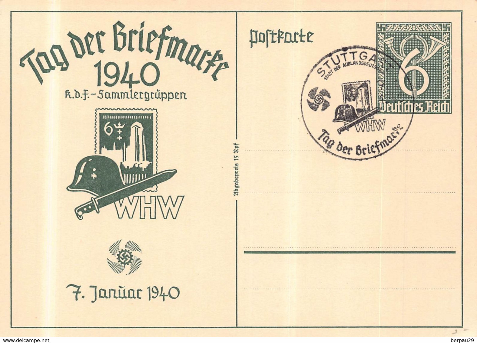 Germany -  Tag Der Briefmarkfe  - 7  January1940 ( Stationery Stamp  ) - Andere & Zonder Classificatie