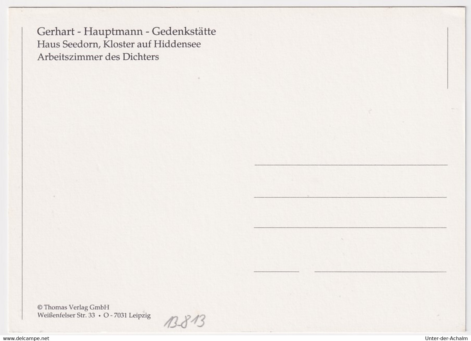 Ostseeinsel Hiddensee - Gerhart Hauptmann-Gedenkstätte, Haus Seedorn - Arbeitszimmer Des Dichters - Hiddensee