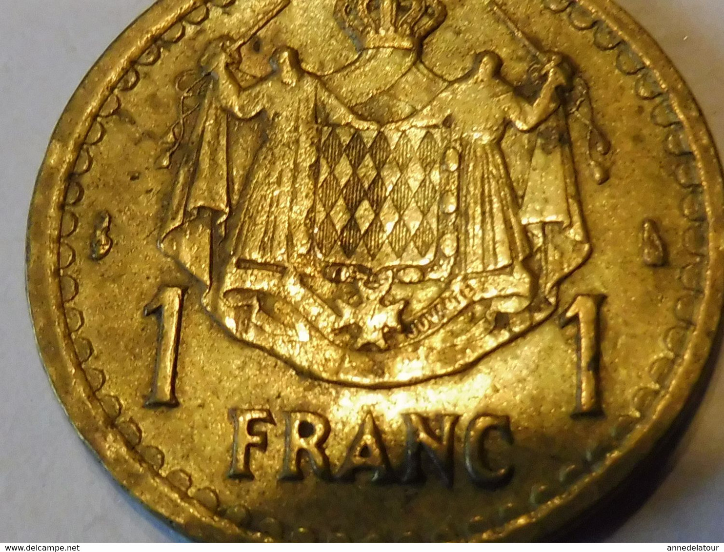 Pièce De Monnaie  1 Franc     LOUIS II Prince De MONACO - 1922-1949 Luigi II