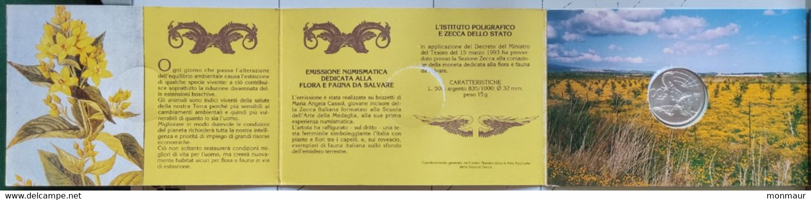 ITALIA 1993 FLORA E FAUNA DA SALVARE LIRE 500 - Conmemorativas