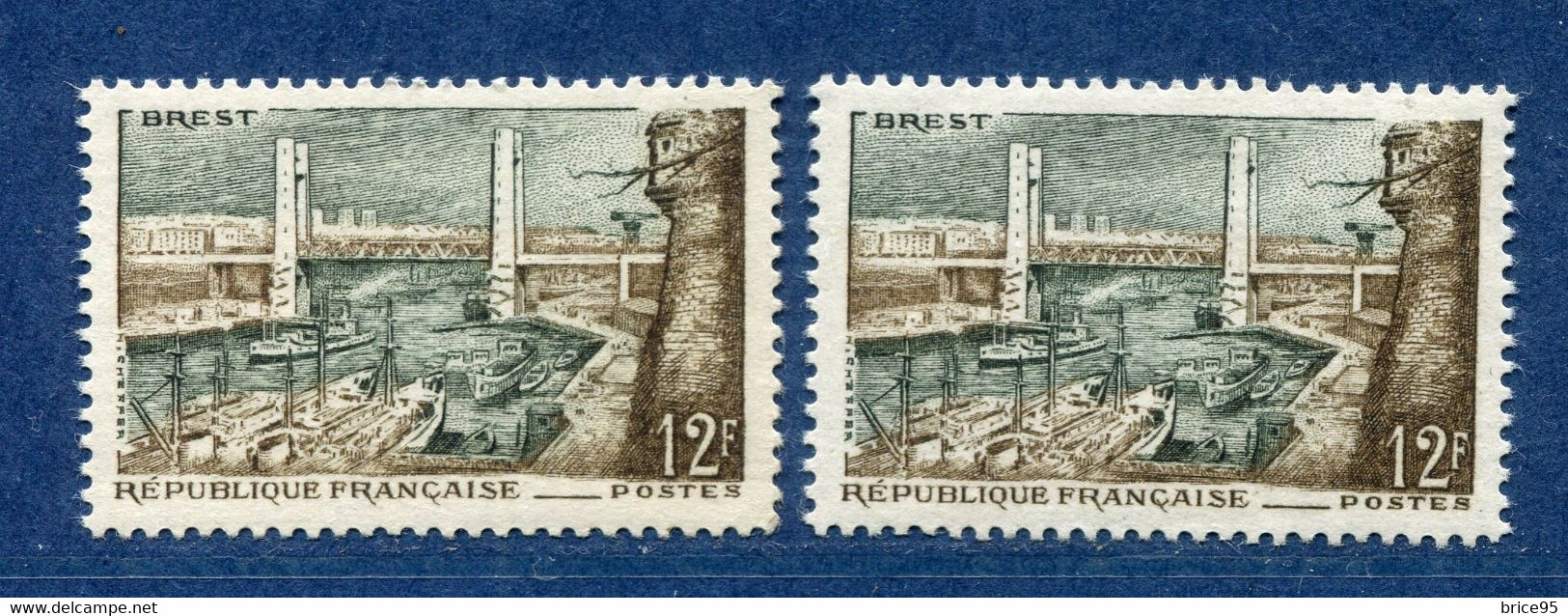 ⭐ France - Variété - YT N° 1117 - Couleurs - Pétouille - Neuf Sans Charnière - 1957 ⭐ - Unused Stamps