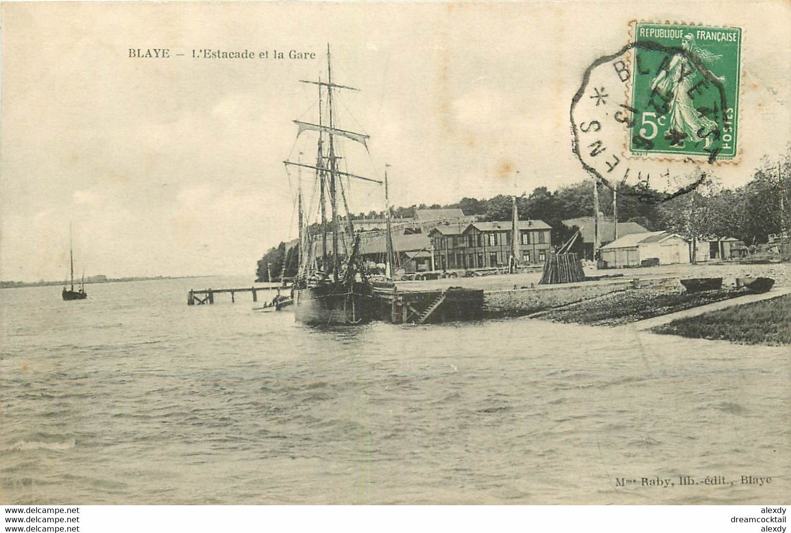 33 BLAYE. Estacade Et Gare Avec Bateau De Pêcheurs 1913 - Blaye