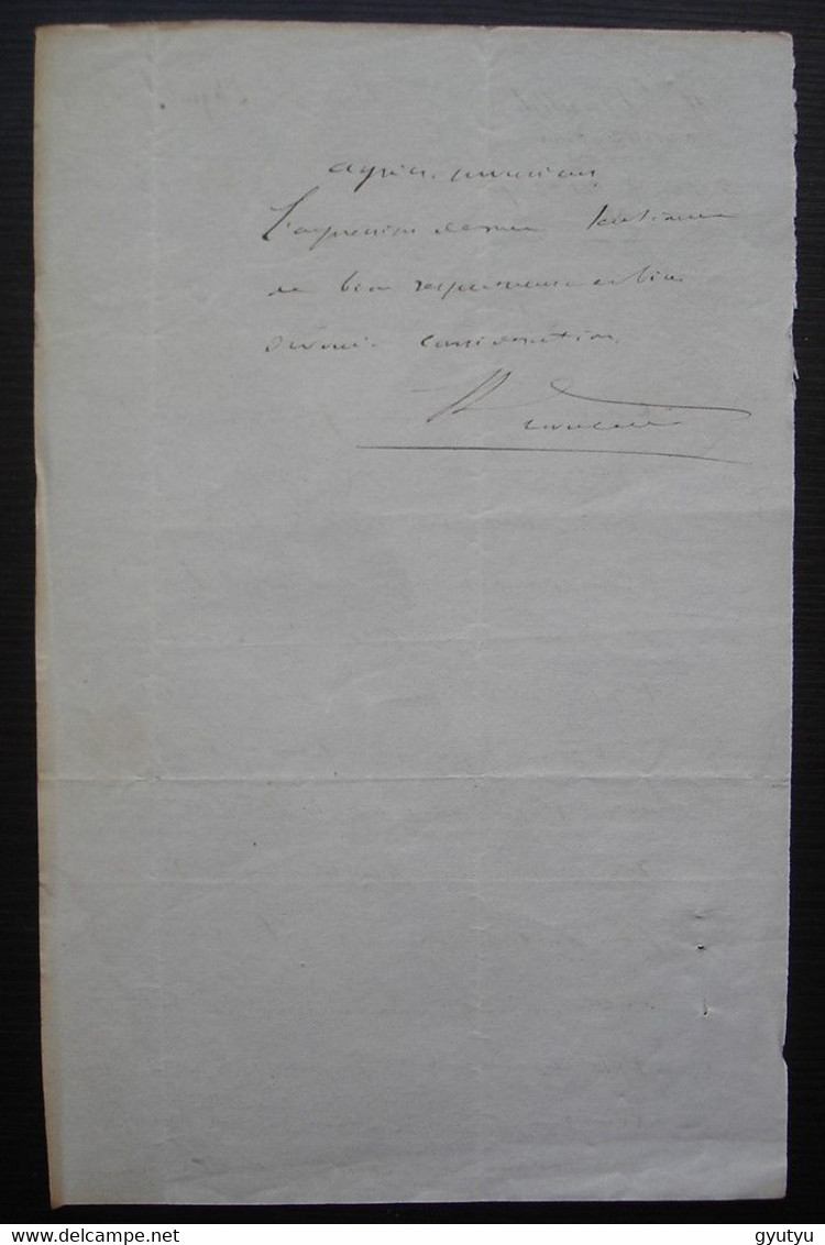 1851 Lettre Manuscrite De H Déroulède, Avoué, Père De Paul Déroulède Poète Romancier Fondateur De La Ligue Des Patriotes - Manuscripten