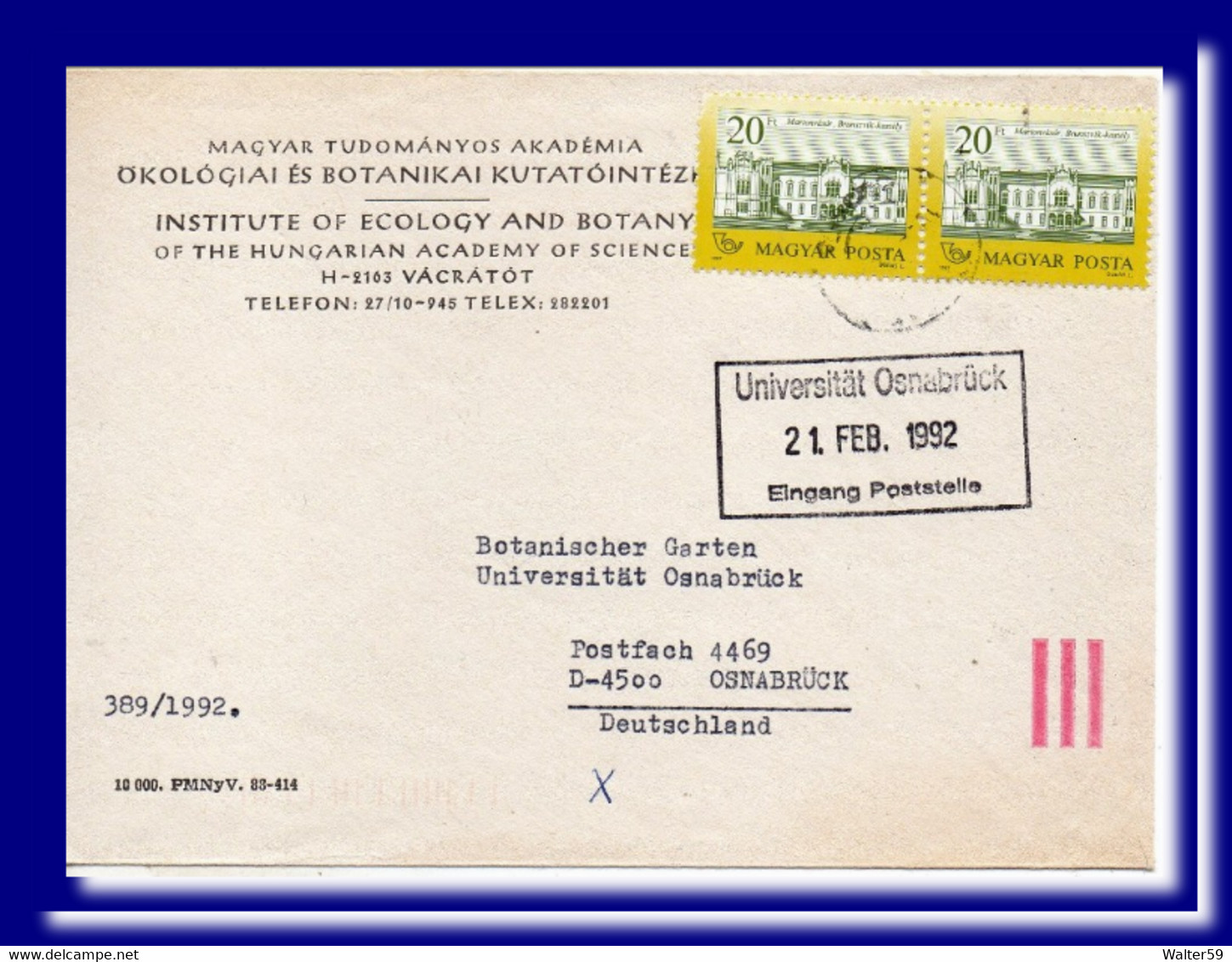 1992 Hungary Hongrie Ungarn Cover Vacratot Posted To Germany Brief Lettre - Marcophilie