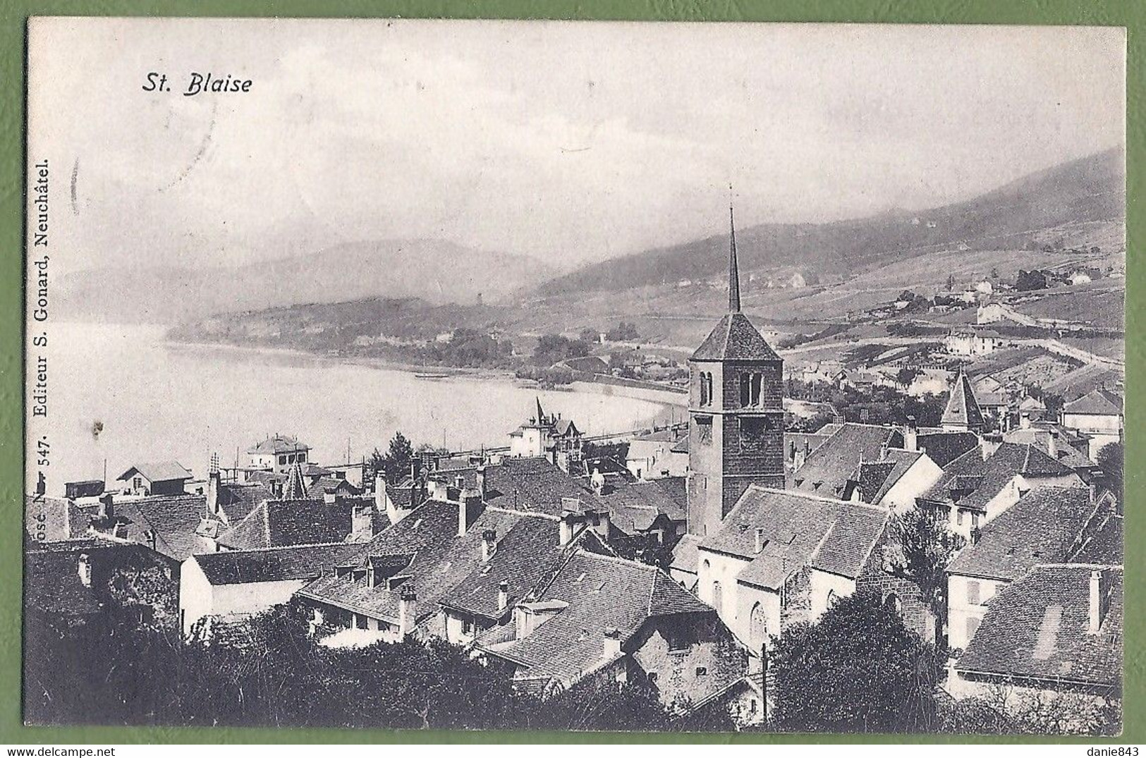 CPA - SUISSE - SAINT BLAISE - VUE GÉNÉRALE DU QUARTIER DE L'ÉGLISE - édition S. Gonard / 547 - Saint-Blaise