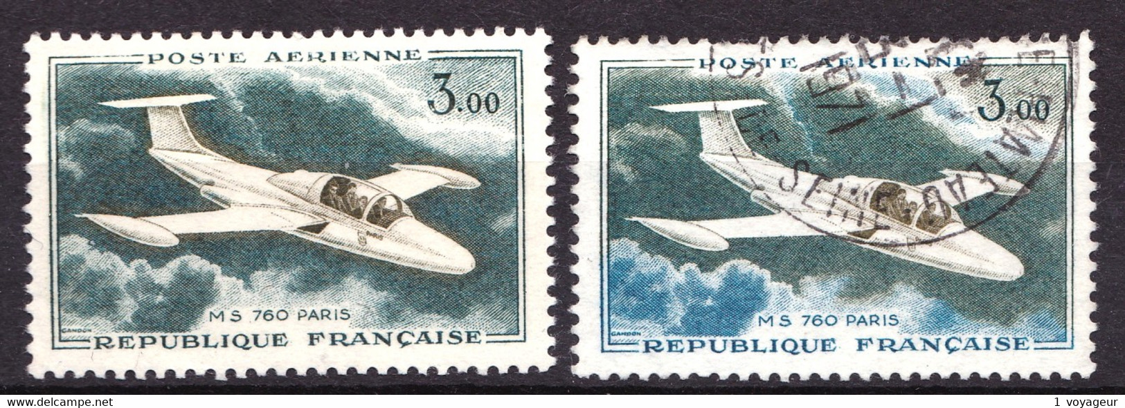 PA 39 - Variété "unicolore Vert" - Cérès 39t Cote : 115 E - Sans Le Bleu + Normal Oblitéré - Neuf N** - Très Beau - 1960-.... Neufs