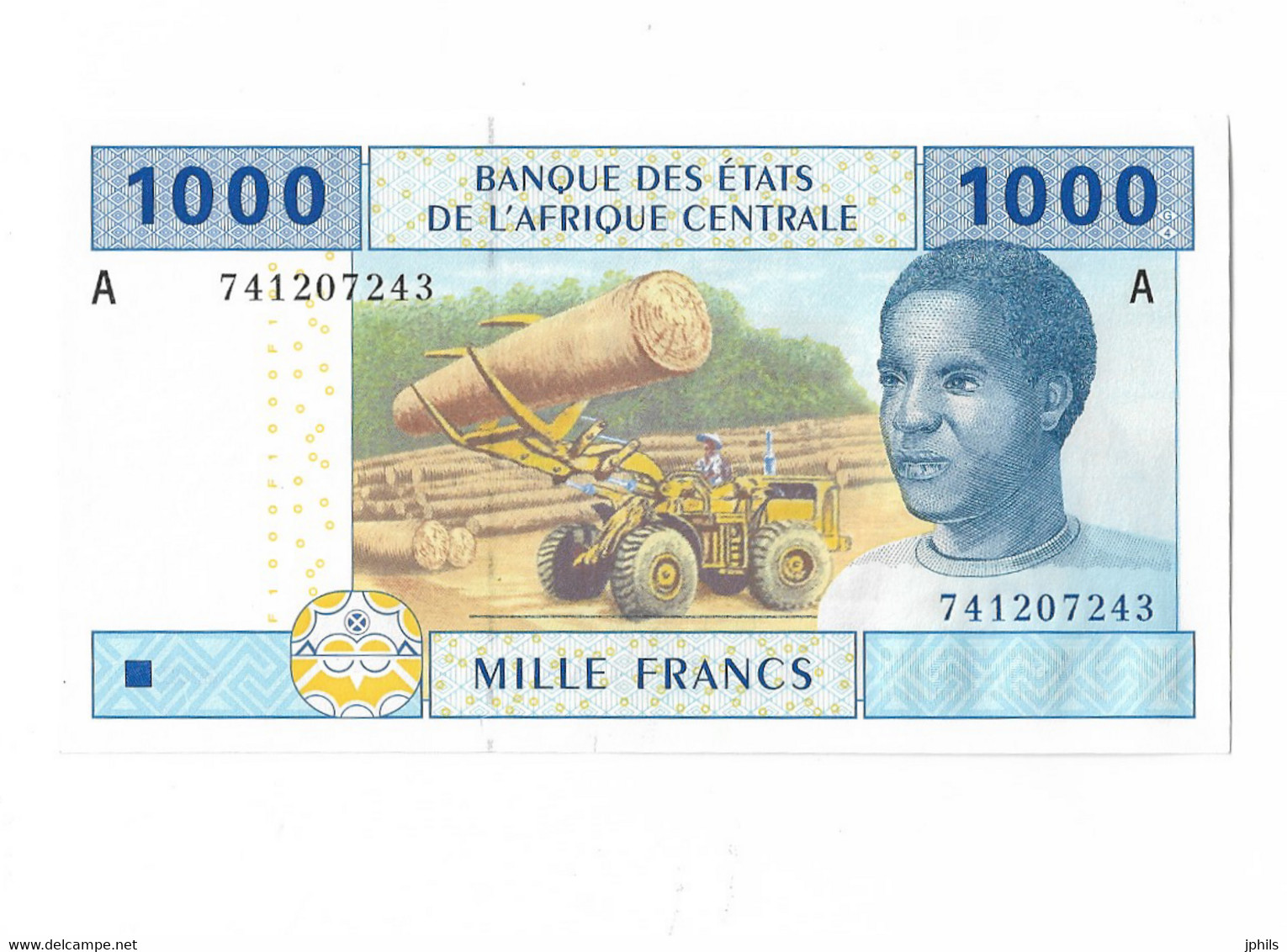 GABON BANQUE DES ETATS DE L'AFRIQUE CENTRALE 1000 FRANCS Série A - Gabon