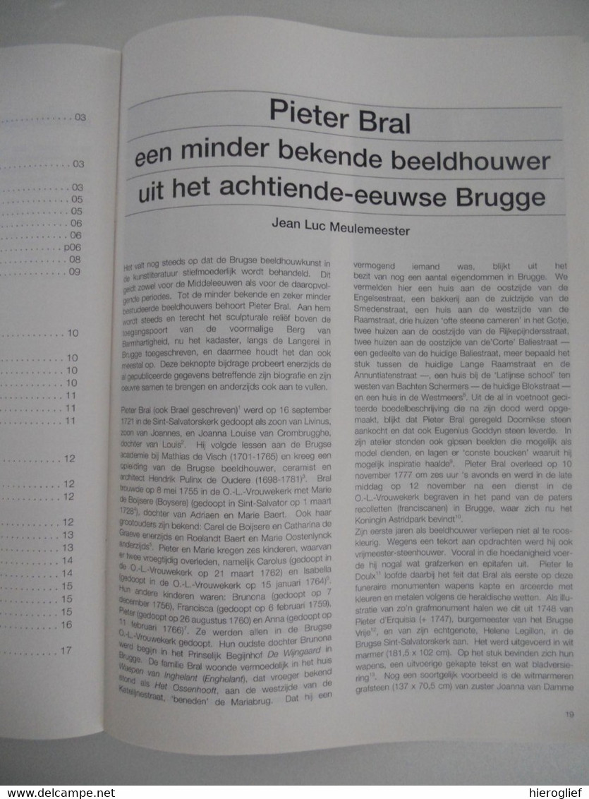 BRUGGE  geschiedenis vd hospitaal zusters van Sint-Jan /  beeldhouwer Pieter Bral door Jean Luc MEULEMEESTER