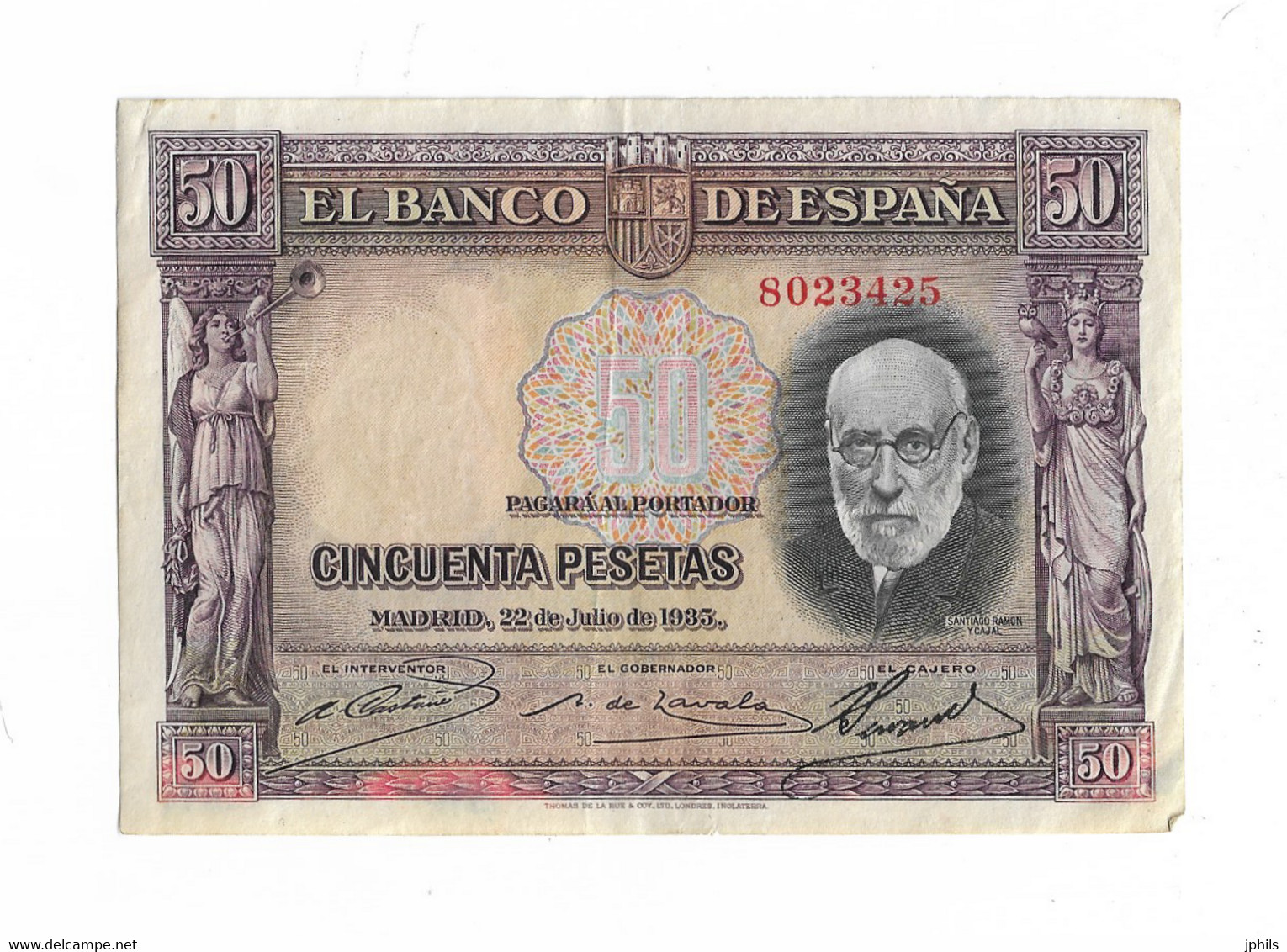 ESPAGNE 50 PESETAS 1931 SANTIAGO RAMON - 50 Peseten