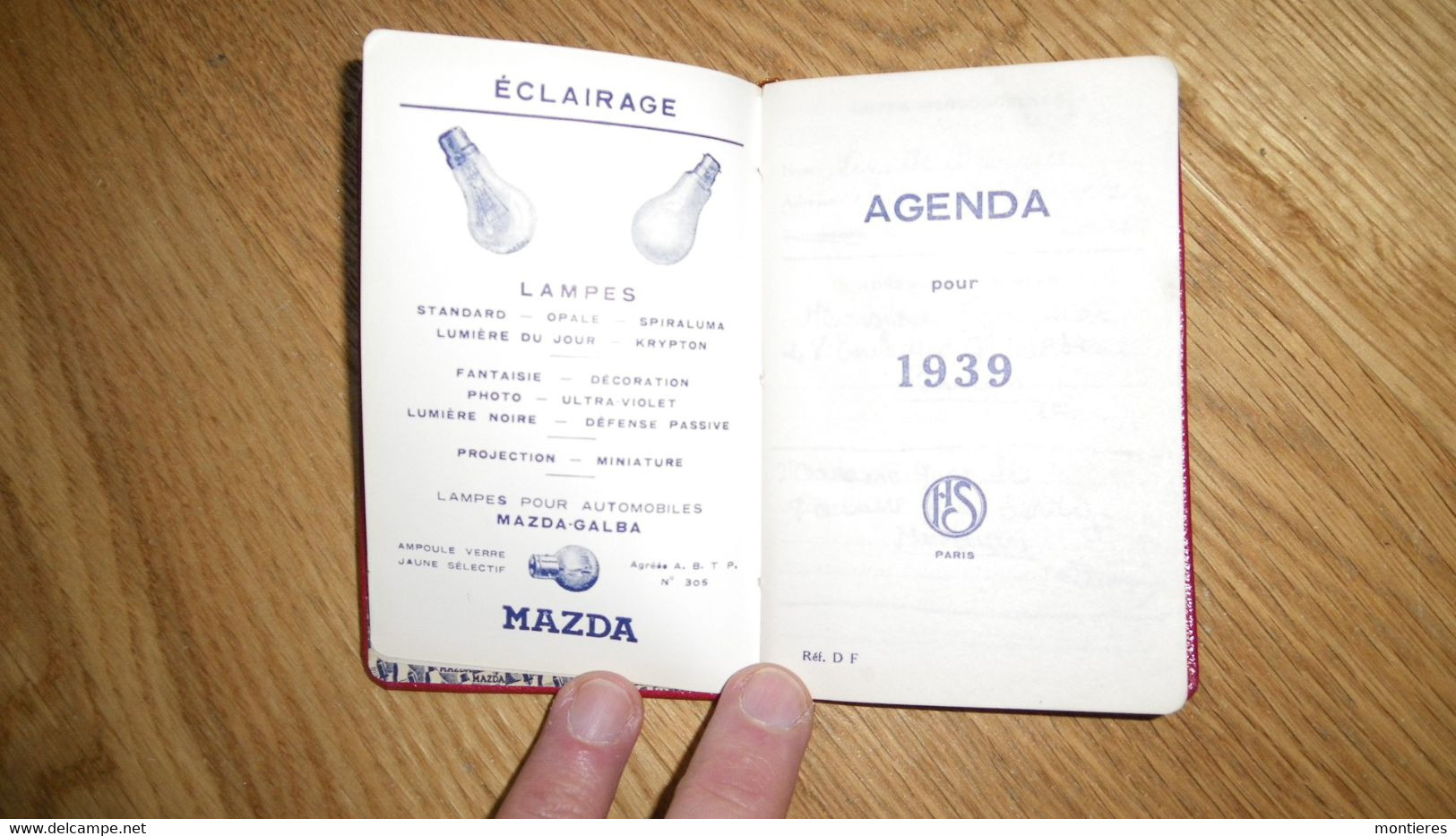 MAZDA Cie Des Lampes Agenda Pour 1939 - Listes Magasins Et Représentation De Lampes D'éclairage Et De Radio - Electricity & Gas