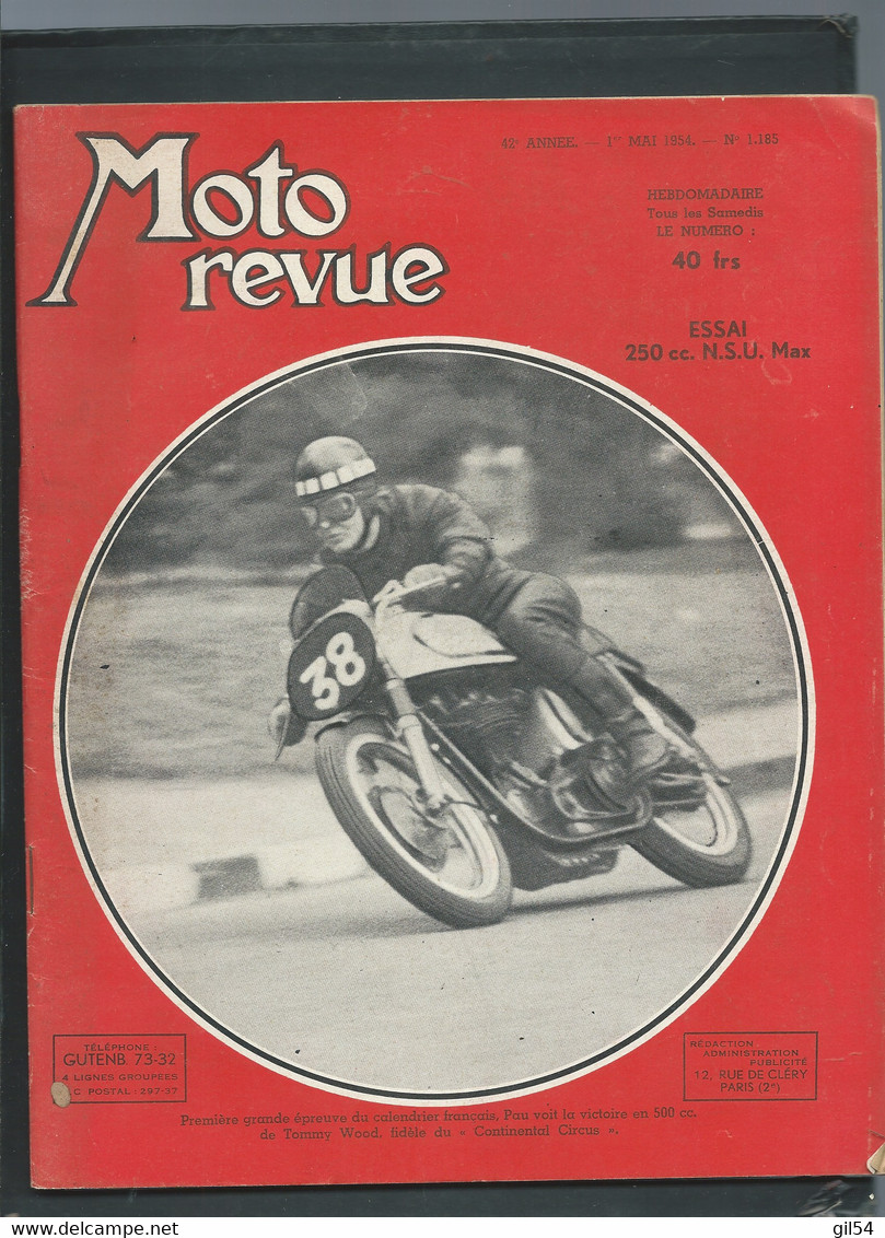 Moto Revue - N° 1185 - 1/05/1954 - Essai 250 Cc. N.S.U. Max   - Moto30 - Motorrad