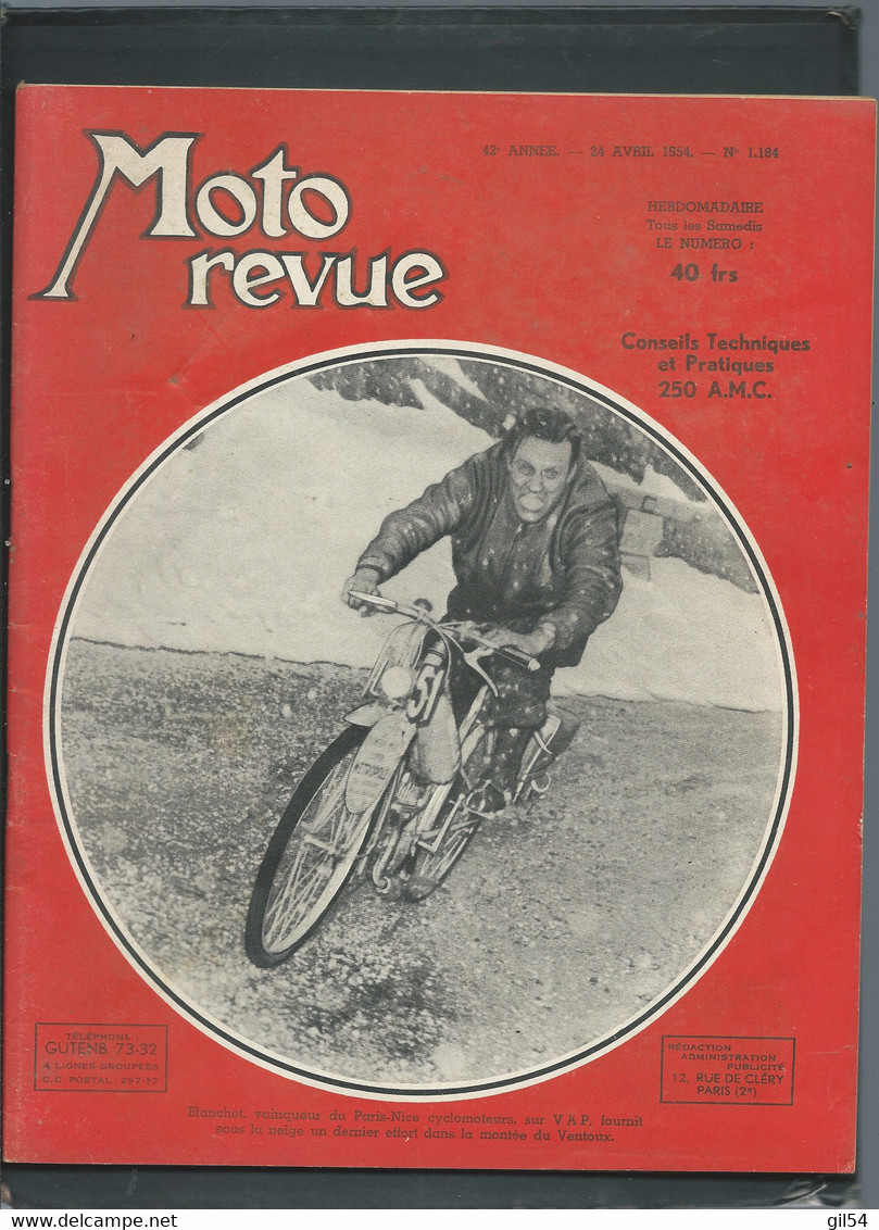 Moto Revue - 42 Année  - N°  1184 -  24/04/1954 -   Conseils Techniques Et Pratiques 250 A.M.C.    - Moto30 - Motorfietsen