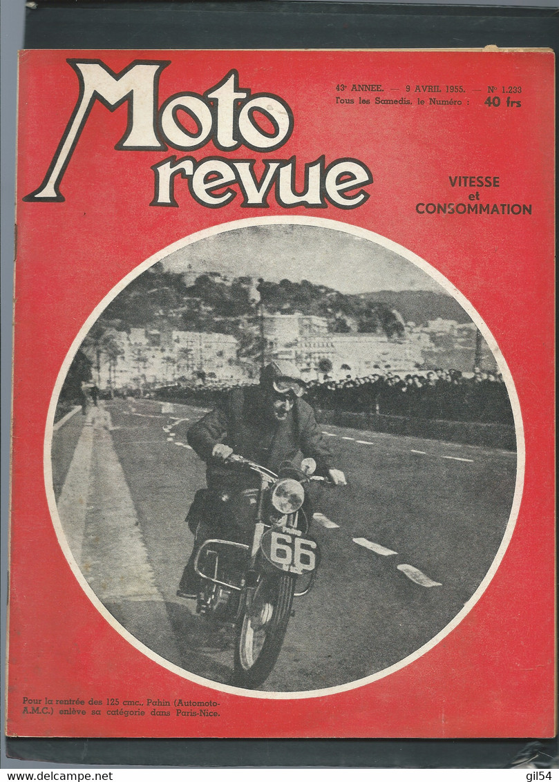 Moto Revue - 437 Année  - N°  1233 - 9/04/1955   VITESSE ET CONSOMMATION   - Moto30 - Moto
