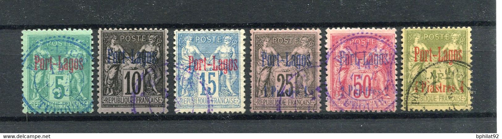 !!! PORT LAGOS, SERIE N°1/6 OBLITEREE, N°2/5 SIGNES PAVOILLE - Used Stamps