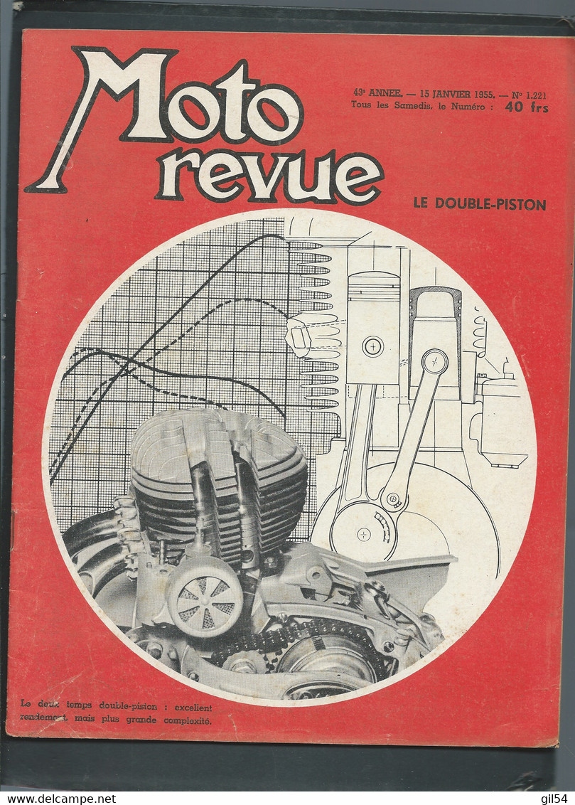 MOTO REVUE - 43è Année - 15/01/1955 - N° 1221   -   Le Double Piston   - Moto31 - Motorfietsen