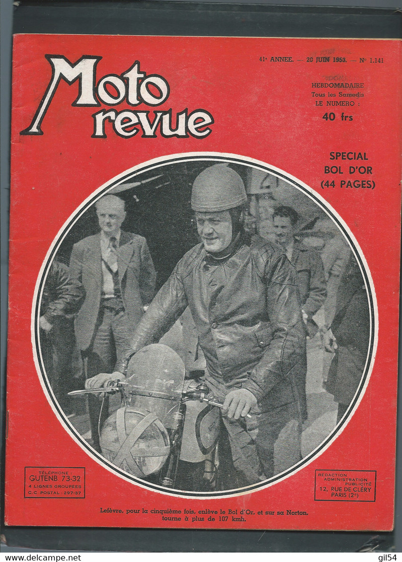 MOTO REVUE - 41è Année - 20/06 /1953 - N°1141   - Spécial Bol D'Or     - Moto31 - Motorfietsen