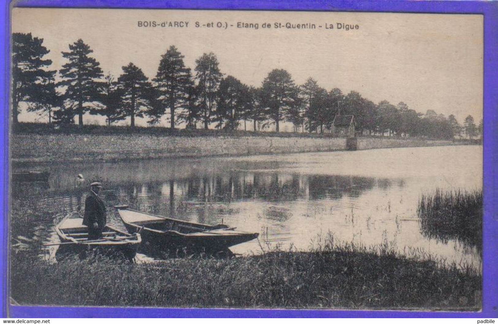 Carte Postale 78. Bois-d'Arcy  Etang De St-Quentin  La Digue Très Beau Plan - Bois D'Arcy