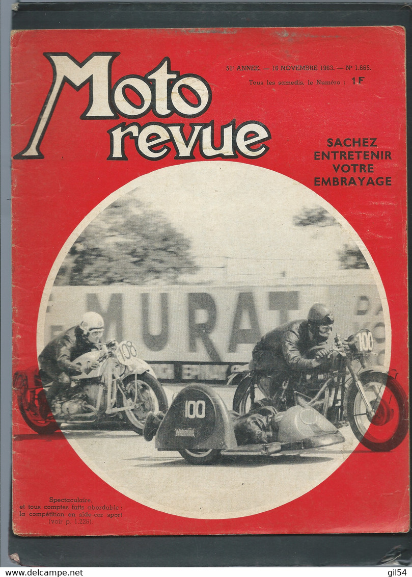 Moto Revue -  51 è Année   16/11/1963  - N° 1665   -   Sachez Entretenir Votre Embrayage       - Moto32 - Motorfietsen