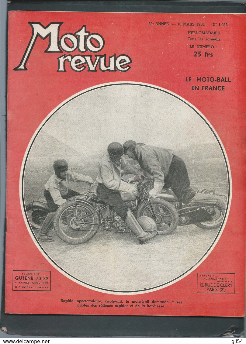 Moto Revue -  39 è Année   10/03/1950  - N° 1023   -  Le Moto-ball En France        - Moto32 - Moto