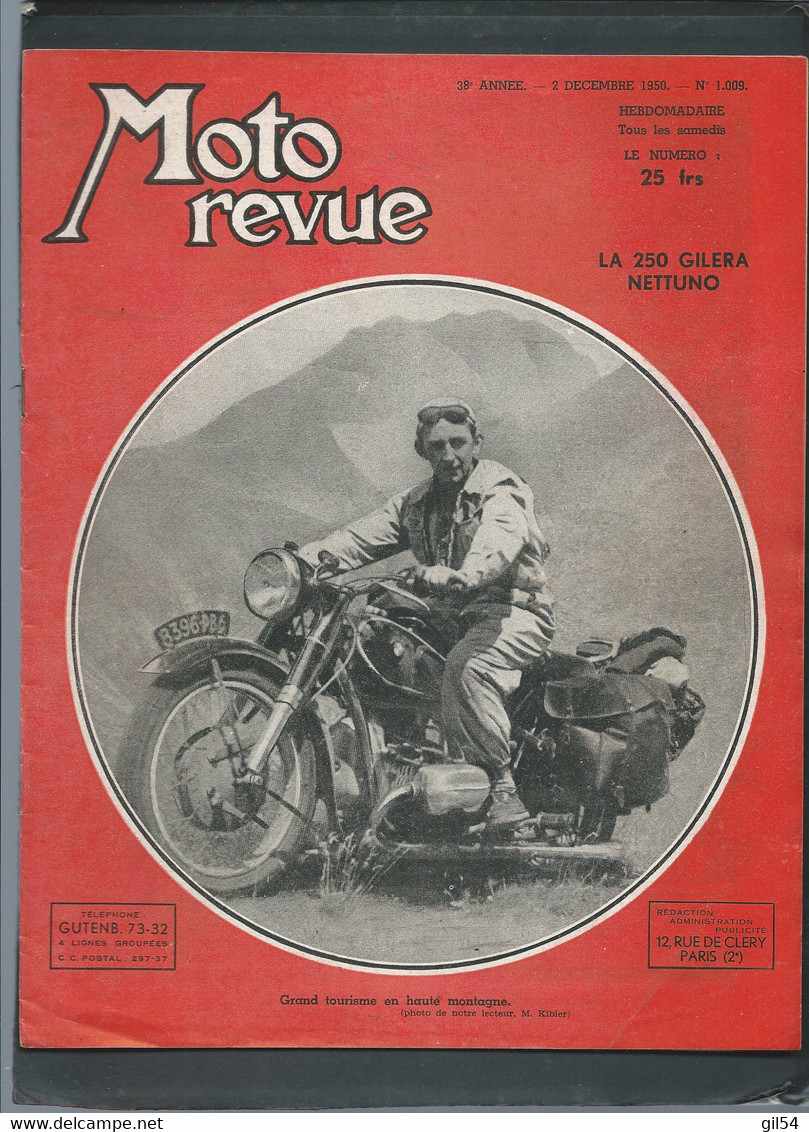 Moto Revue -  38 è Année   12/12/1950 - N° 1009   -  La 250 Gilera Nettuno      - Moto32 - Moto