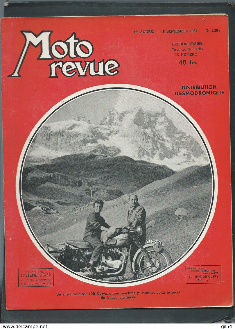 Moto Revue - 42 è Année  - N°  1204 - 18/09/1954   DISTRIBUTION DESMODROMIQUE  - Moto33 - Motorrad