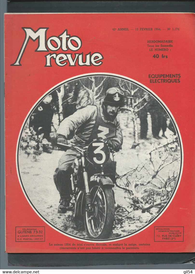 Moto Revue - 42 è Année  - N°  1174 - 13/02/1954   EQUIPEMENTS ELECTRIQUES  - Moto33 - Moto