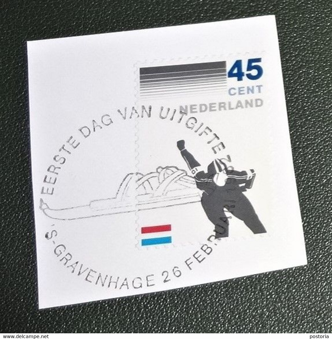 Nederland - NVPH - 1261 - 1982 - Gebruikt Op Papier- Cancelled - 100 Jaar KNSB - Schaatser - Stempel 1e Dag Van Uitgifte - Oblitérés