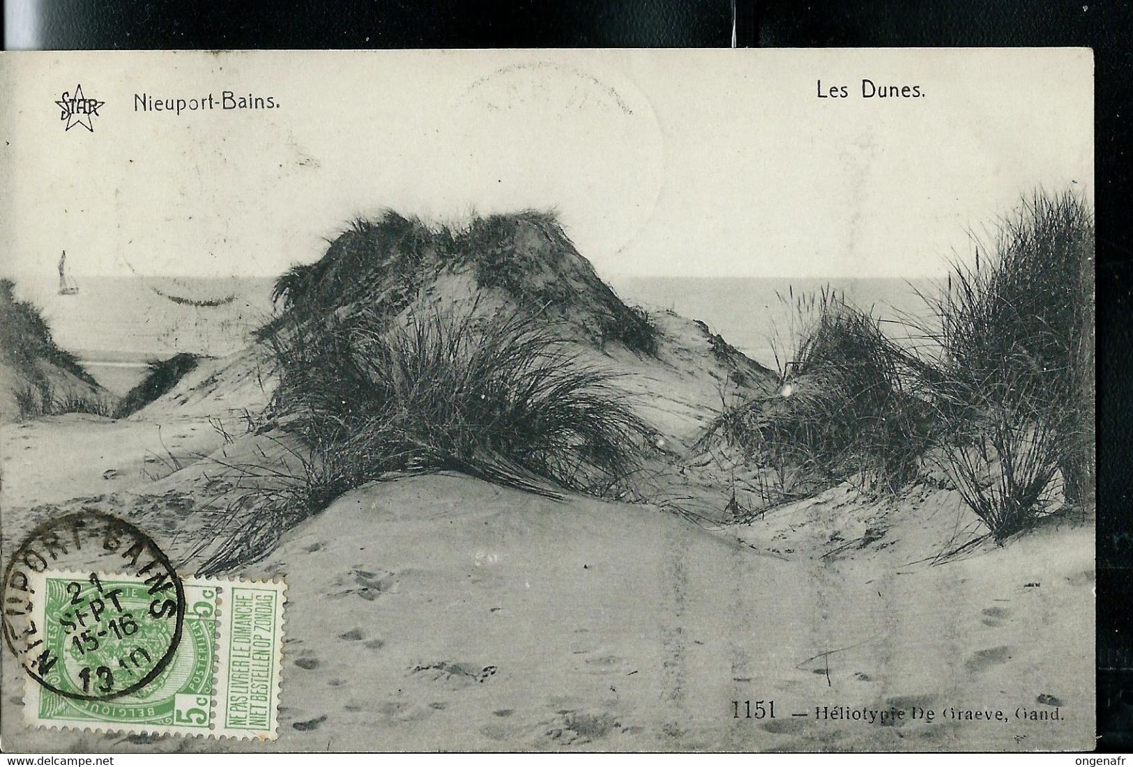 CP (Nieuport-Bains: Les Dunes) Obl. NIEUPORT-BAINS 21/09/1910 - Poste Rurale