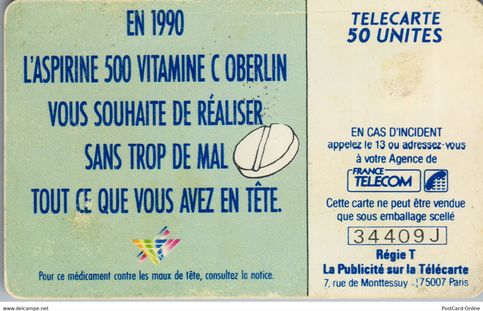 16885 - Frankreich - Aspirine , Oberlin - 1990