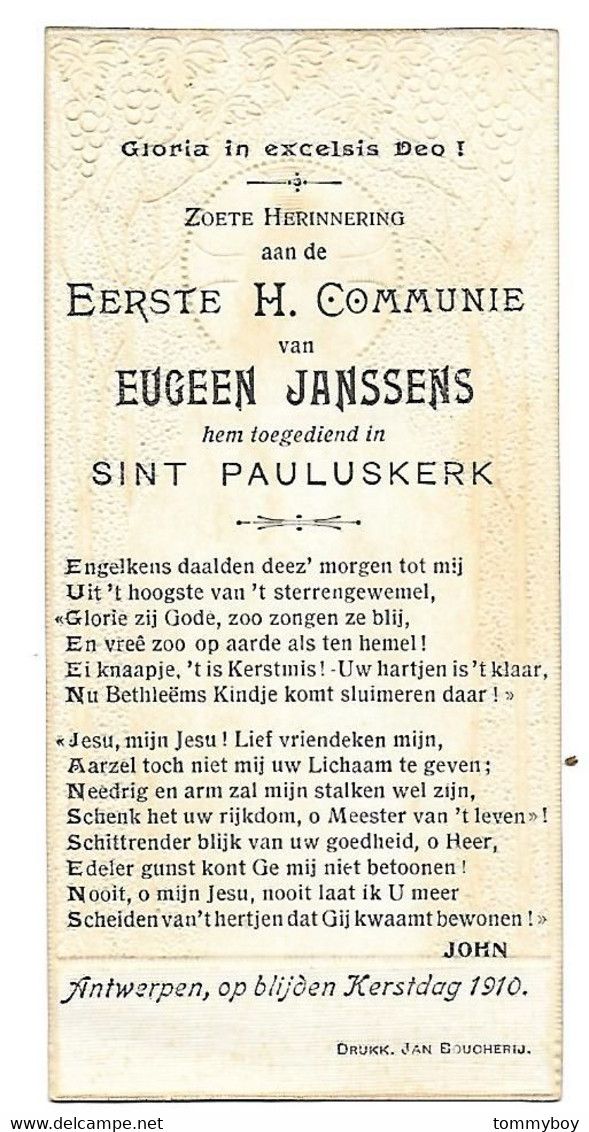 Eerste Communie, Eugeen Janssens, Antwerpen 1910 - Communion