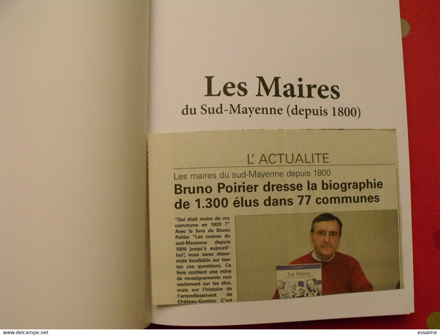 Les Maires De Sud-mayenne. Dictionnaire Des Communes. Bruno Poirier. 2011. Château-gontier  Grez Ménil  Origné Chemazé - Pays De Loire