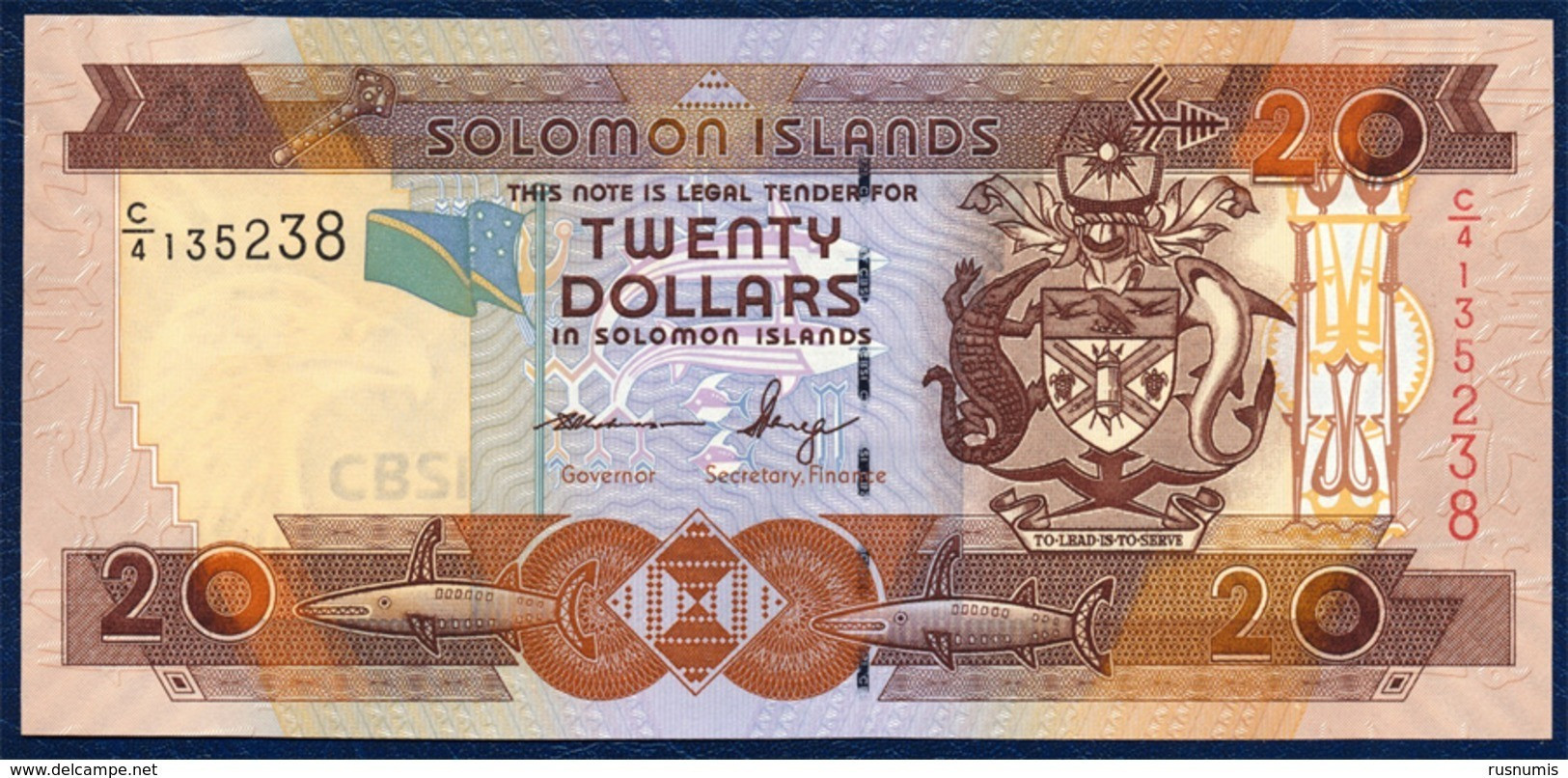 SOLOMON ISLANDS 20 DOLLARS P-28b 2011 UNC - Solomon Islands