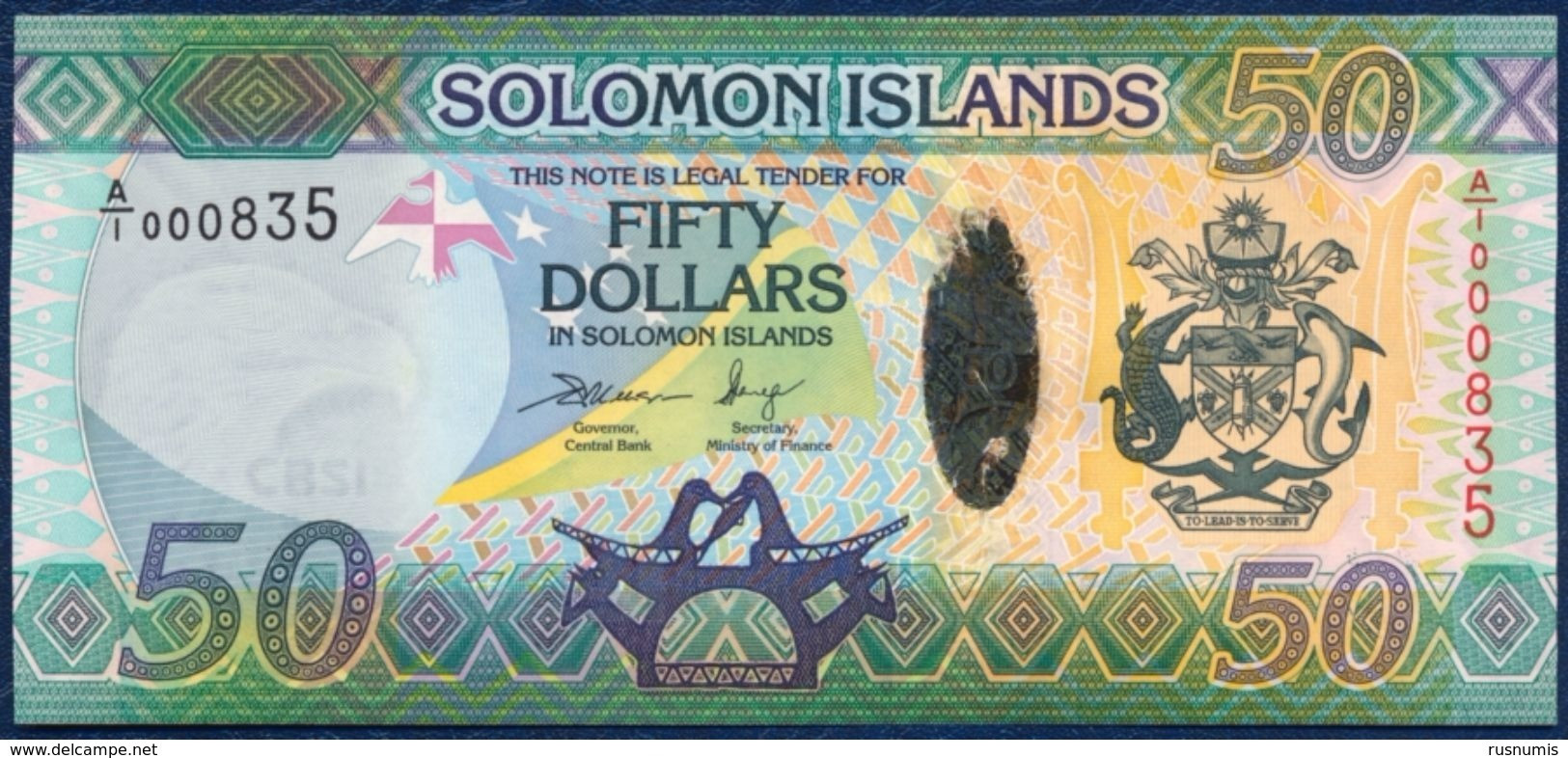 SOLOMON ISLANDS 50 DOLLARS P-35a LIZARD 2013 UNC - Isla Salomon