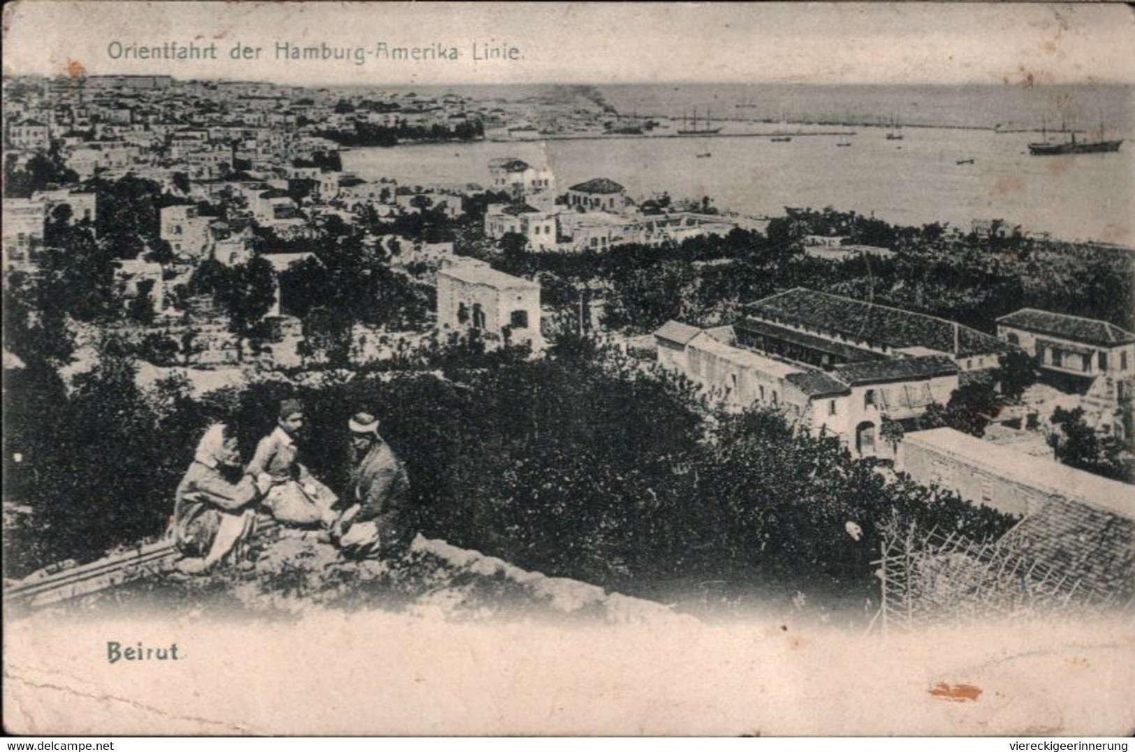 ! 1910 Ansichtskarte Aus Beirut, Beyrout, Libanon, Orientfahrt Der Hamburg Amerika Linie, Deutsche Post - Lebanon