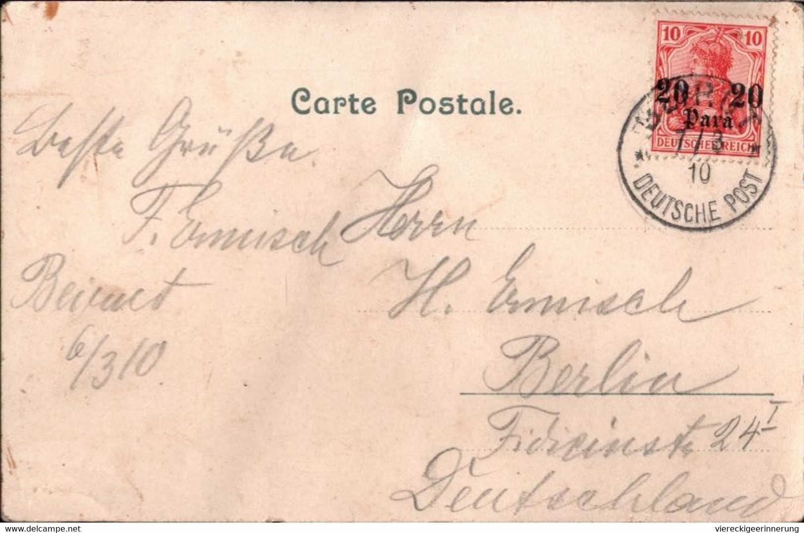 ! 1910 Ansichtskarte Aus Beirut, Beyrout, Libanon, Orientfahrt Der Hamburg Amerika Linie, Deutsche Post - Libano