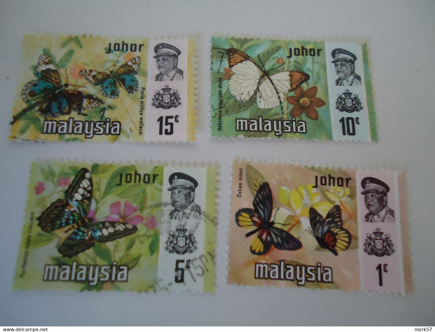 JOHORE  MALAYSIA USED STAMPS BUTTERFLIES - Johore