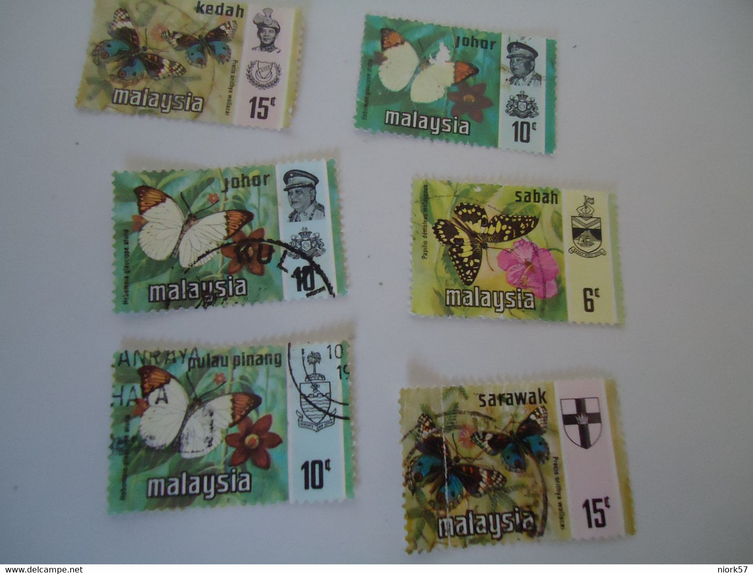 STATES DIFFERENT   MALAYSIA USED STAMPS BUTTERFLIES - Negri Sembilan