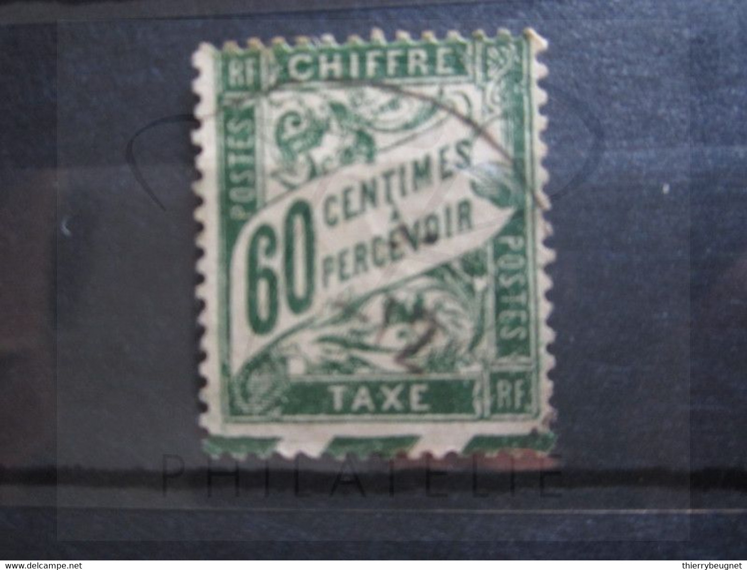 VEND BEAU TIMBRE TAXE DE FRANCE N° 38 , PIQUAGE DECALE !!! - Used Stamps