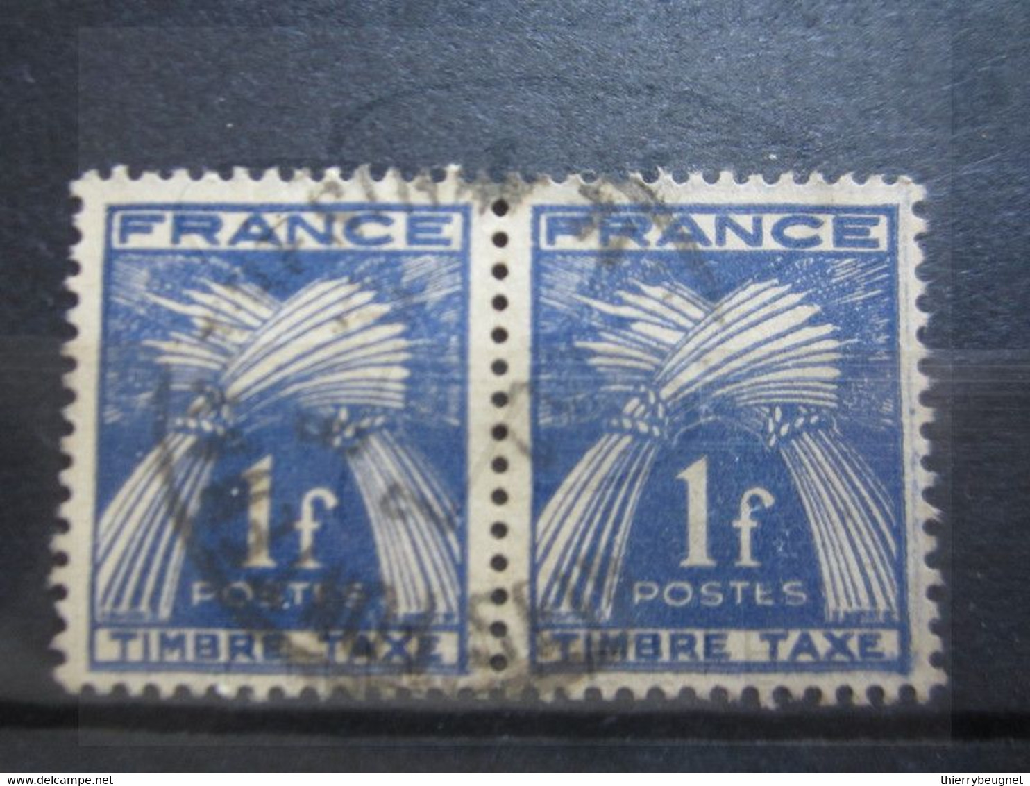 VEND BEAUX TIMBRES TAXES DE FRANCE N° 81 EN PAIRE , MACULAGE A DROITE !!! - Used Stamps