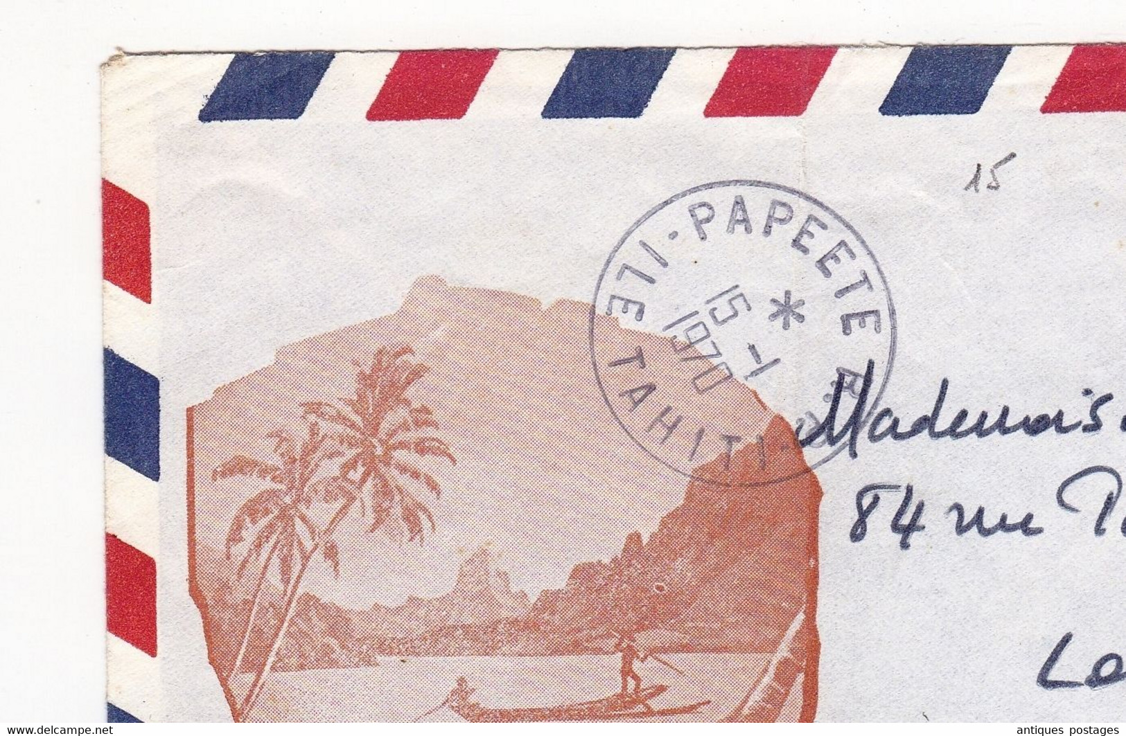 Lettre Papeete 1970 Tahiti Joyau Des Mers Du Sud Polynésie Française Lorient Morbihan Secteur Postal 91381 - Tahiti