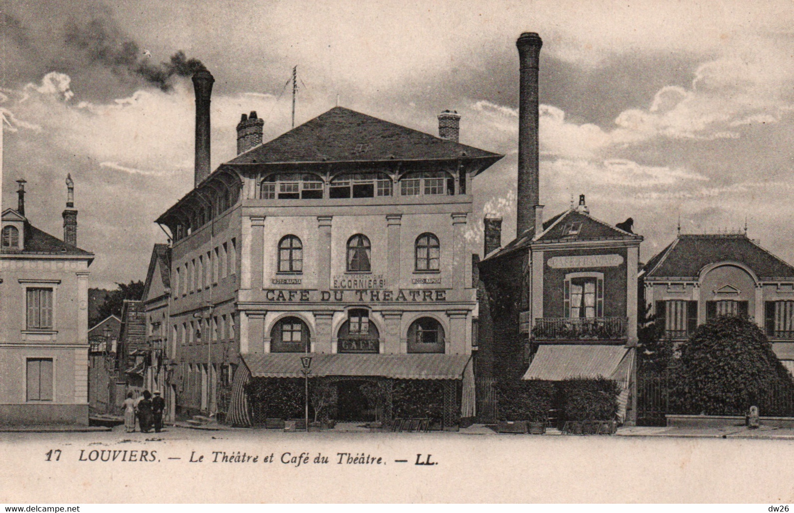 Louviers (Eure) Le Théâtre Et Le Café Du Théâtre - Carte LL N° 17 - Louviers