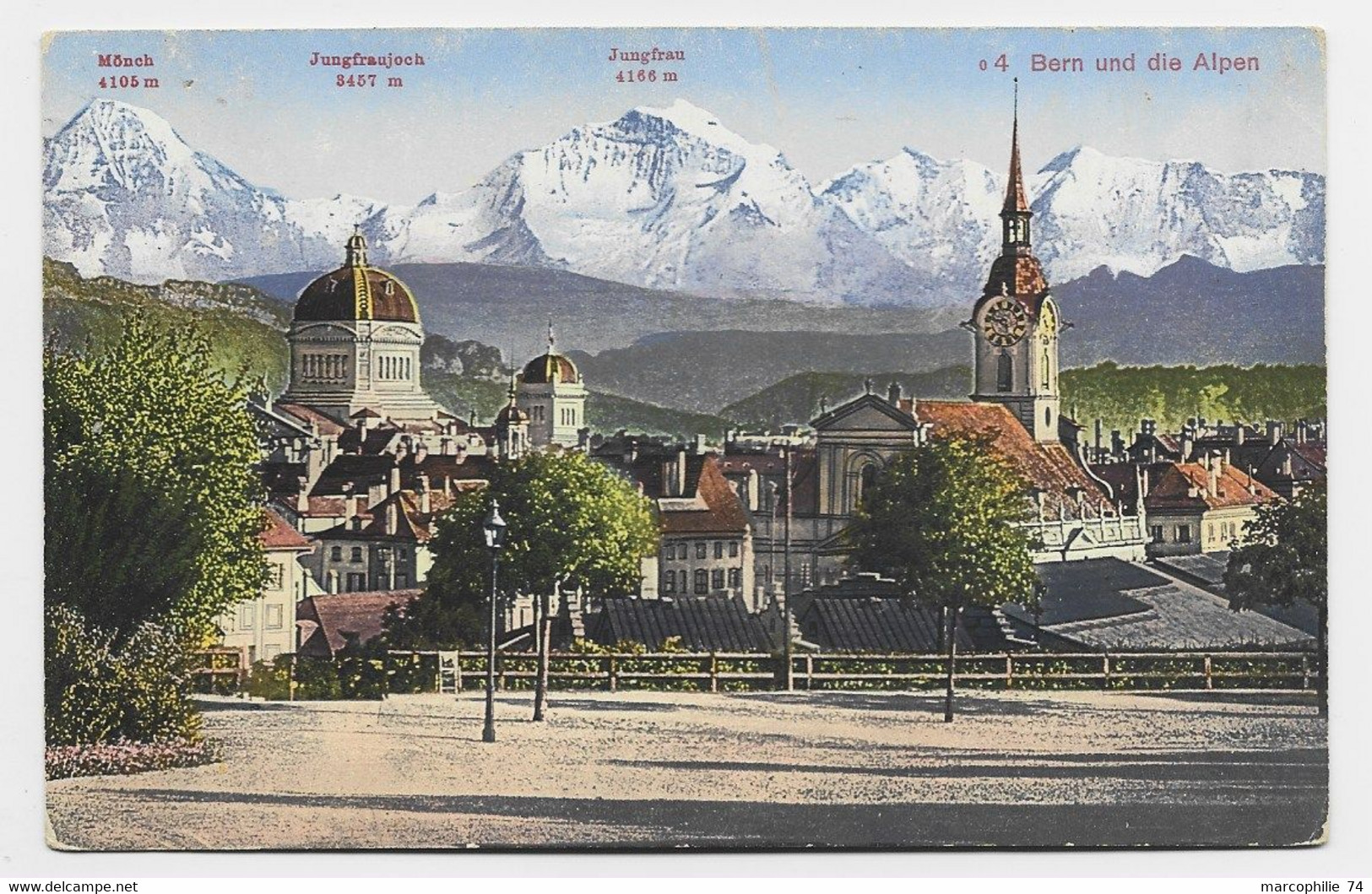 SUISSE HELVETIA CARTE BERN 1917+  GRIFFE  INTERNEMENT DES PRISONNIERS DE GUERRE EN SUISSE - Oblitérations