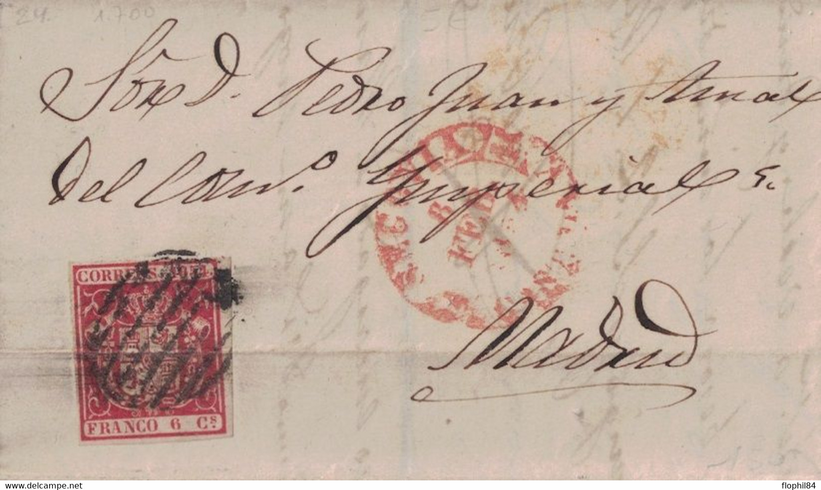 ESPAGNE - SEGOVIE - LETTRE DU 8 FEVRIER 1854 - AVEC TEXTE. - Storia Postale