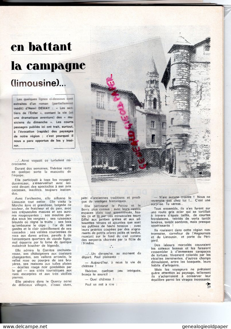 87- 19-23-BIENVENUE EN LIMOUSIN-RARE N° 1- 1970-LIMOGES-BUJALEUF-BESSINES-CHATEAU CHERVIX-NEDDE-CHATENET-CHERONNAC-