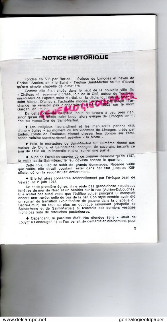 87- LIMOGES- EGLISE SAINT MICHEL DES LIONS- CHANOINE JEAN DE MONTAIGUT-1980- - Limousin