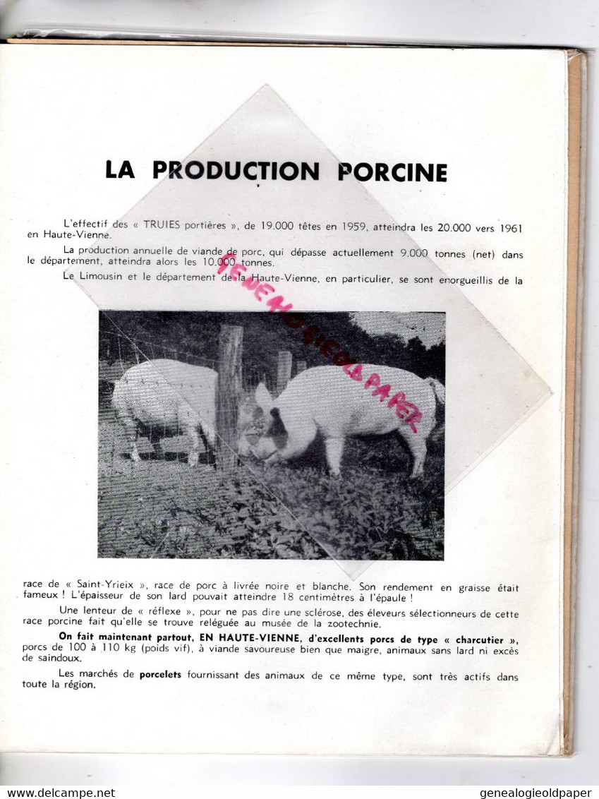 87- LIMOGES- BI CENTENAIRE SOCIETE AGRICULTURE HAUTE VIENNE-1759-1959-TURGOT-ALLUAUD-TEISSERENC DE BORT-DE SEZE-BRUCHARD