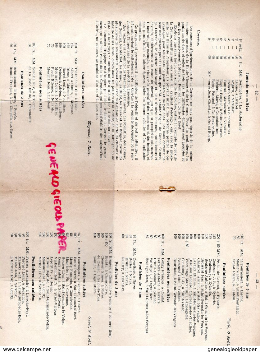 87-19-23- LIMOGES- LE LIMOUSIN HIPPIQUE-1916- GRAND BOURG-ESSENAC-MASLEON-LA BORIE-COUZEIX-BOISSEUIL-DORAT-TERSANNES- - Limousin