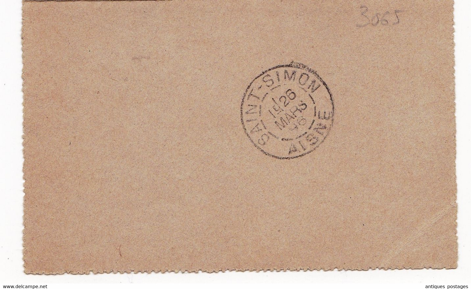 Carte Lettre Villers Saint-Christophe 1896 Aisne Saint Simon Type Sage - Cartes-lettres