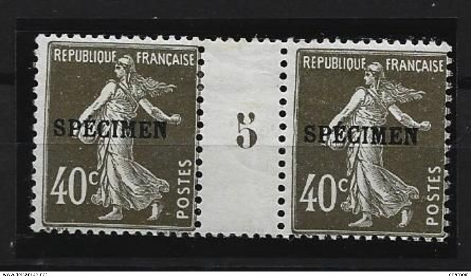 Semeuse Surch  Specimen  Avec Millesime /trace Charniere - 1906-38 Semeuse Con Cameo